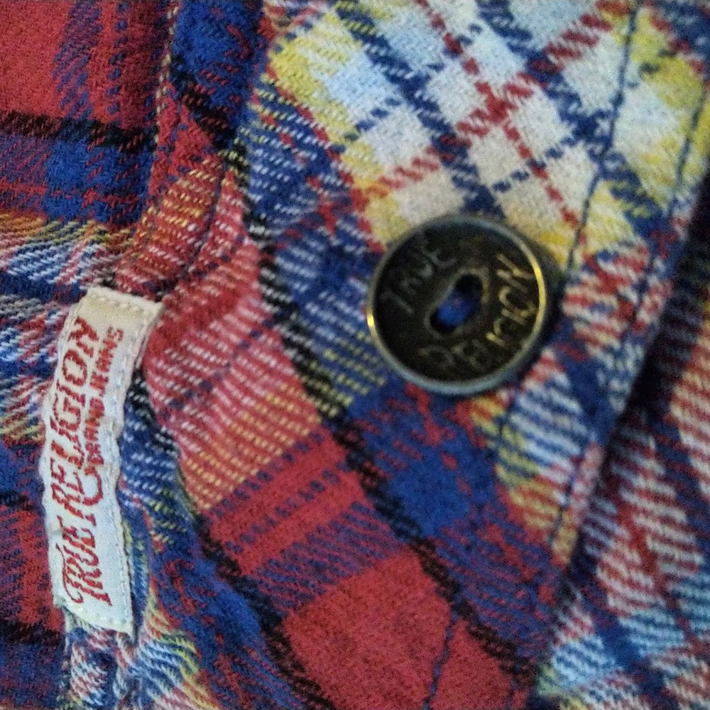 True Religion plaid western style button down